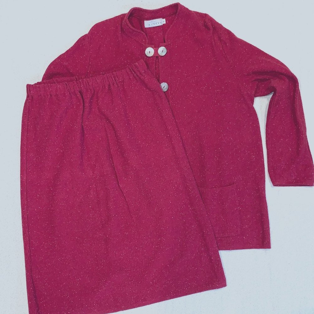 Willow 2pc warm wine beautiful jacket and skirt L